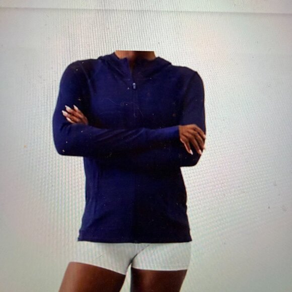 ATHLETA PACIFICA ILLUME UPF RELAXED JACKET WITH HOOD ~ NAVY ~ SIZE XL - Picture 7 of 7